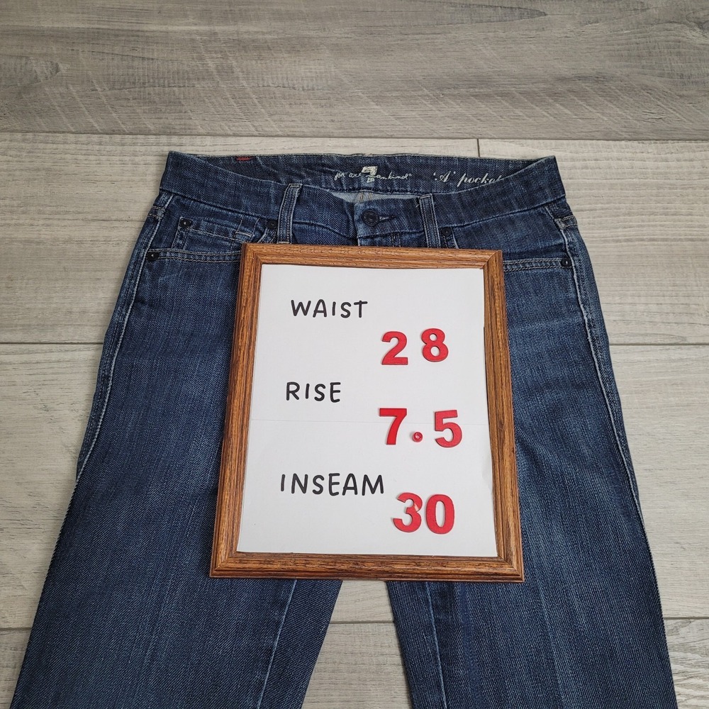7 FOR ALL MANKIND Jeans Womens 27 "A Pocket" Boot Cut Demin Flare Cowboy Western - Picture 10 of 16